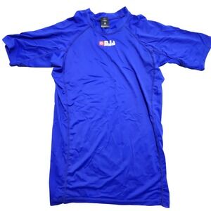 Fuji BJJ Rash Guard Mens XL Blue Short Sleeve Compression MMA Grappling Shirt